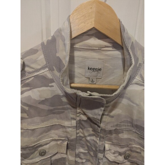 Kenzie Women's Camo Full Zip Utility Jacket  Front Pockets Gray Size Large - Picture 16 of 16